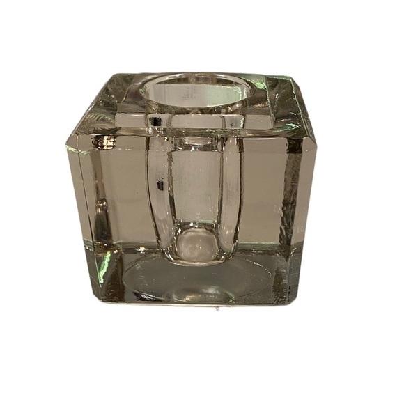 INK WELL Crystal Glass - Clear Heavy - Square Art Deco - Vintage ✅ - Picture 4 of 8